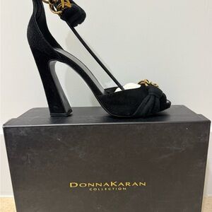 Donna Karan Black and Gold Heels